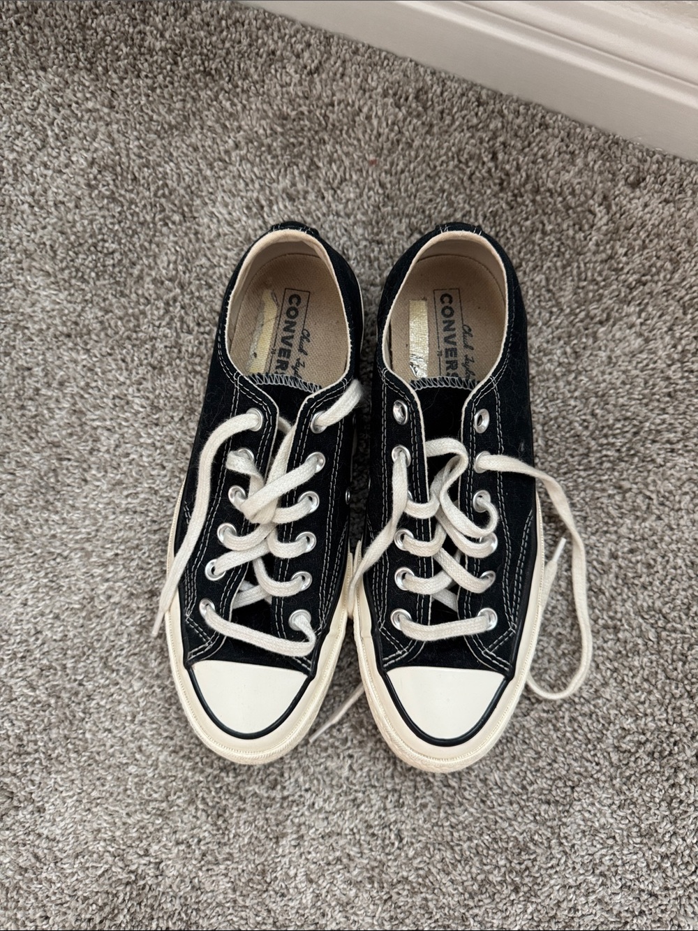 Converse Black and White Low-Top Canvas Sneakers
